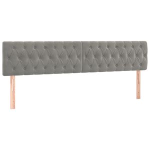 vidaXL T&ecirc;tes de lit Gris clair 200x7x78/88 cm Velours