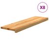 vidaXL Marches d'escalier 8 pcs marron clair 90x25x2 cm ch&ecirc;ne massif