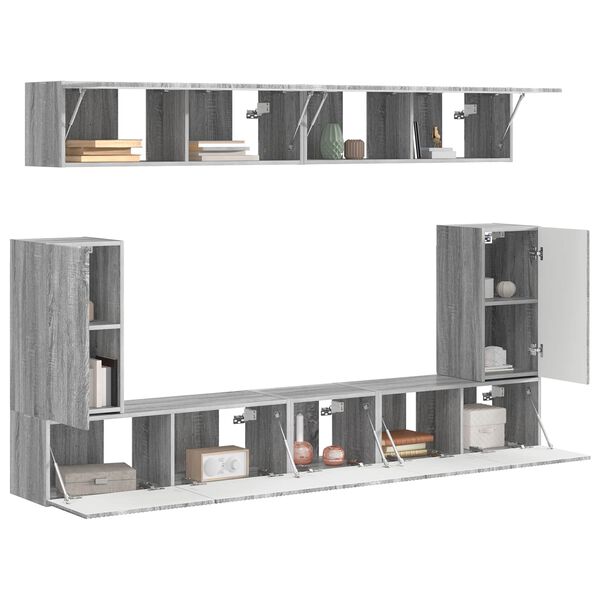 vidaXL Ensemble meuble TV 5 pcs Gris Sonoma Bois d'ing&eacute;nierie