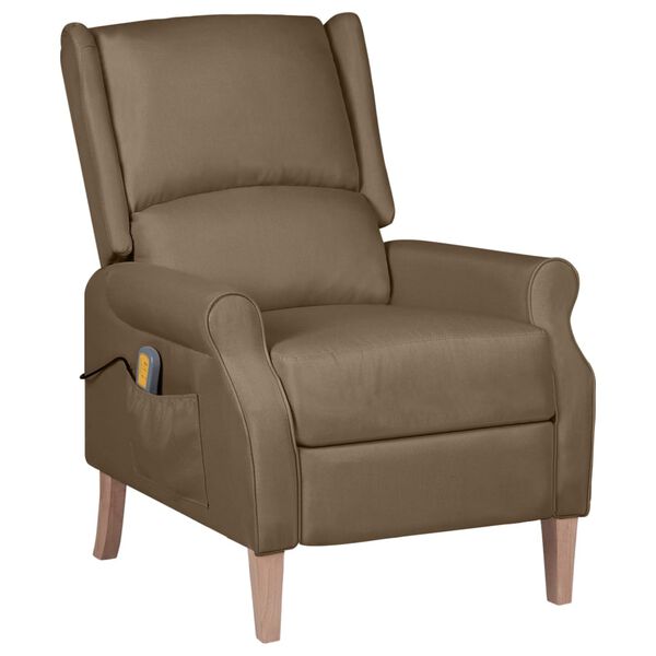vidaXL Fauteuil de massage inclinable Taupe Tissu