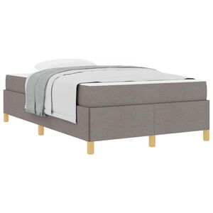 vidaXL Cadre de lit avec matelas Taupe 120 x 200 cm tissu