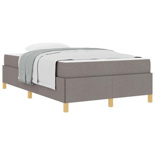 vidaXL Cadre de lit avec matelas Taupe 120 x 200 cm tissu