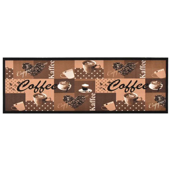 vidaXL Tapis de cuisine lavable Marron caf&eacute; 60x300 cm