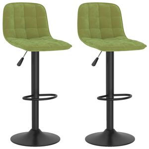 vidaXL Tabourets de bar lot de 2 vert clair velours