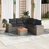 vidaXL Salon de jardin 6 pcs avec coussins gris r&eacute;sine tress&eacute;e