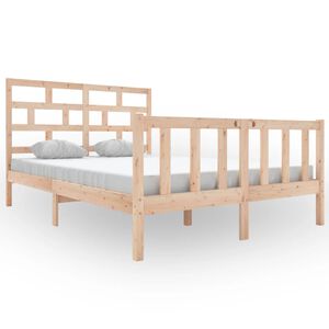 vidaXL Cadre de lit sans matelas bois massif 140x200 cm