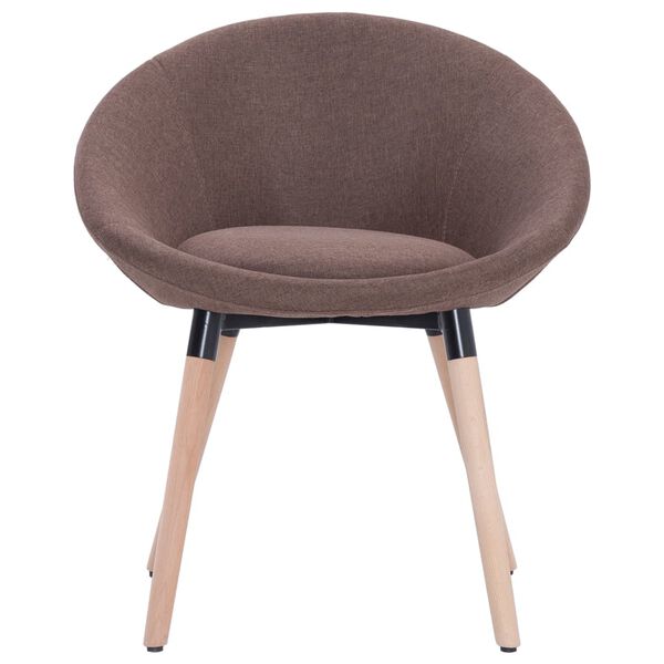 vidaXL Chaise &agrave; manger Marron Tissu