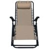 vidaXL Chaise pliable de terrasse Taupe Textil&egrave;ne