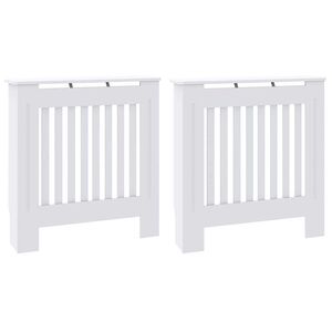 vidaXL Cache-Radiateur 2 pcs Blanc 78 x 19 x 81,5 cm Bois d'ingénierie