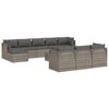 vidaXL Salon de jardin 11 pcs avec coussins Gris R&eacute;sine tress&eacute;e