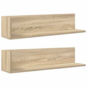 vidaXL &Eacute;tag&egrave;res murales 2 pcs ch&ecirc;ne sonoma 75x16,5x16,5 cm
