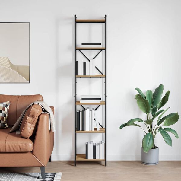 vidaXL &Eacute;tag&egrave;re Ch&ecirc;ne artisanal 40 x 30 x 189,5 cm Bois d'ing&eacute;nierie