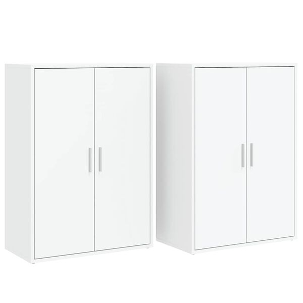 vidaXL Buffets 2 pcs blanc 60x31x84 cm bois d'ing&eacute;nierie