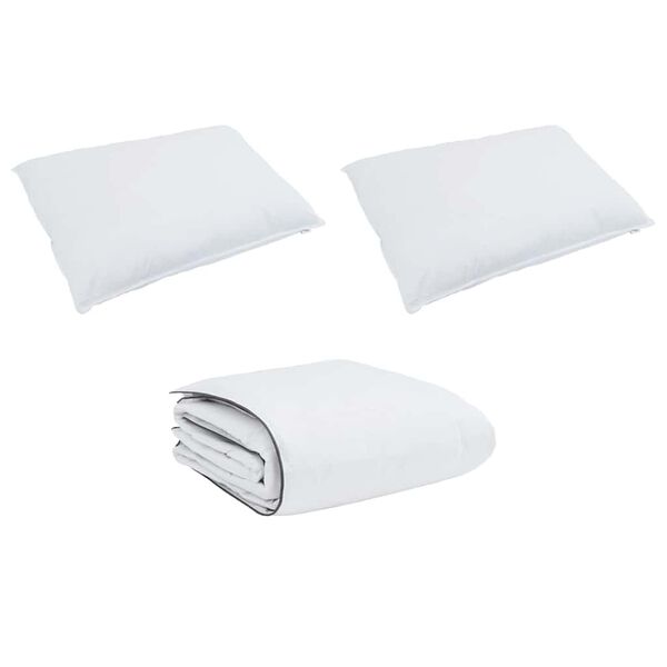 vidaXL Duvet d'hiver avec oreiller 3 pcs Blanc Plume de canard