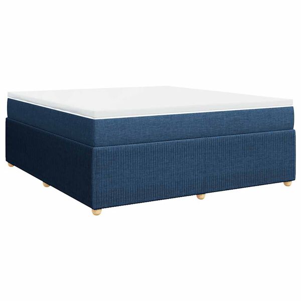 vidaXL Sommier &agrave; lattes de lit avec matelas Bleu 180x200 cm Tissu