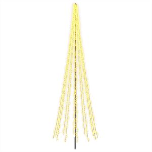 vidaXL Arbre de No&euml;l LED 485 cm 3000 LED Blanc chaud Acier Noir