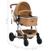vidaXL Poussette pour b&eacute;b&eacute; 3-en-1 Taupe Aluminium