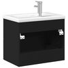 vidaXL Armoire lavabo de salle de bain avec bassin int&eacute;gr&eacute; noir