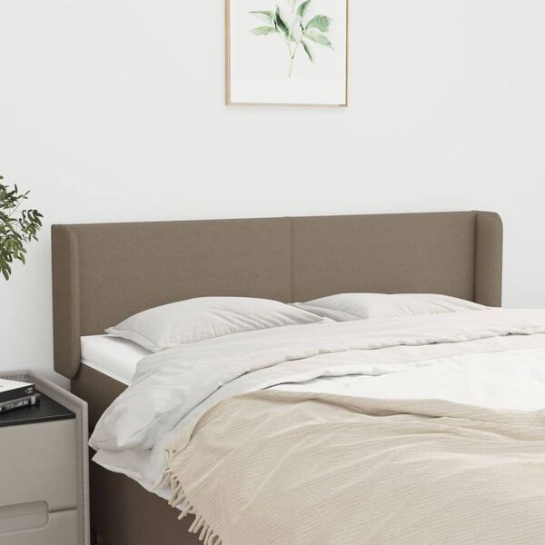 vidaXL T&ecirc;te de lit avec oreilles Taupe 147x16x78/88 cm Tissu
