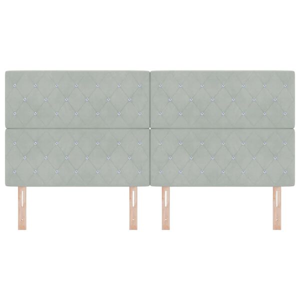 vidaXL Tête de lit avec tête de lit Gris clair 200 cm Cuir synthétique