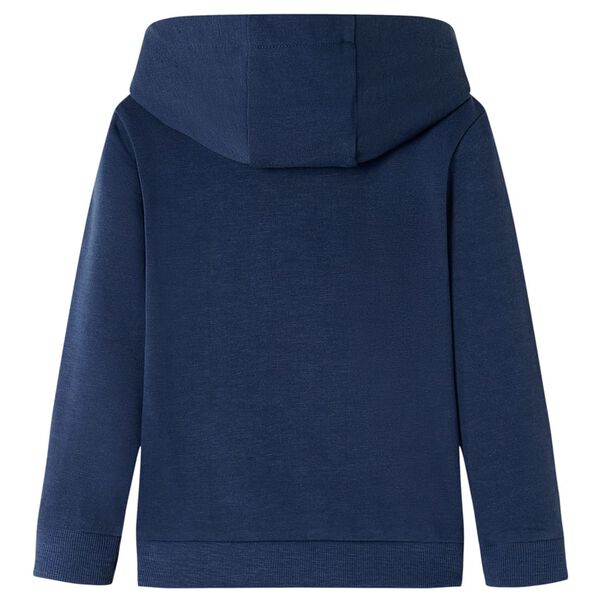 Sweatshirt &agrave; capuche pour enfants m&eacute;lange bleu marine et orange 128