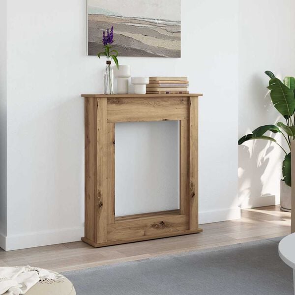 VidaXL Cadre de chemin&eacute;e ch&ecirc;ne artisanal 75x20x87,5 cm bois ing&eacute;nierie