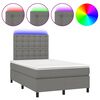 vidaXL Sommier &agrave; lattes de lit matelas LED gris fonc&eacute; 120x190 cm tissu