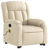 vidaXL Fauteuil inclinable de massage Cr&egrave;me Tissu