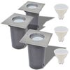 vidaXL Lampes au sol &agrave; LED d'ext&eacute;rieur 3 pcs carr&eacute;