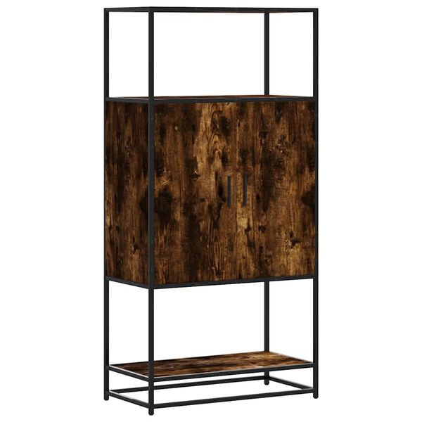 vidaXL Buffet haut chêne fumé 68x35x139 cm bois d'ingénierie métal