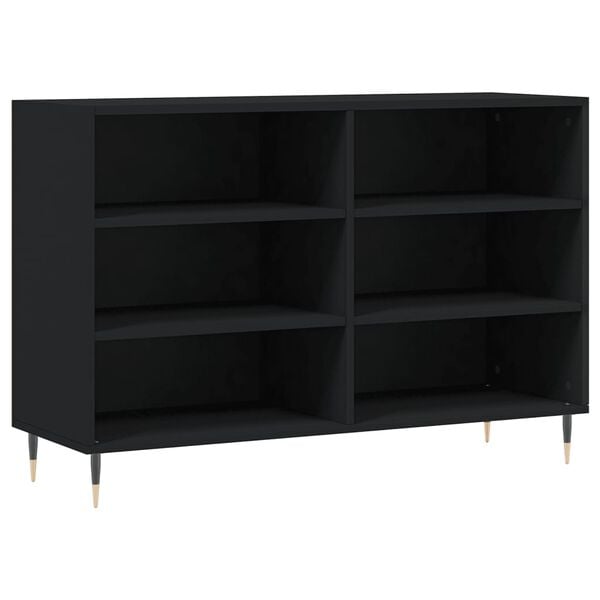 vidaXL Buffet noir 103,5x35x70 cm bois d'ing&eacute;nierie