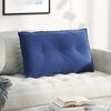 vidaXL Coussin de Dos Bleu police 80 x 50 cm Tissu en velours c&ocirc;tel&eacute;