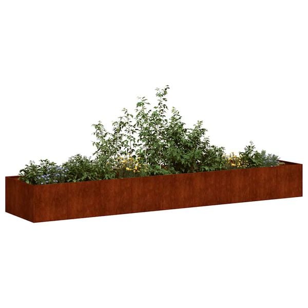 vidaXL Jardini&egrave;re rouill&eacute; 360x80x40 cm acier inoxydable