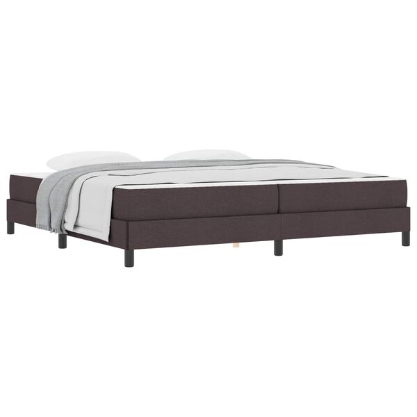 vidaXL Lit &agrave; ressorts avec matelas Marron fonc&eacute; 200 x 200 cm tissu