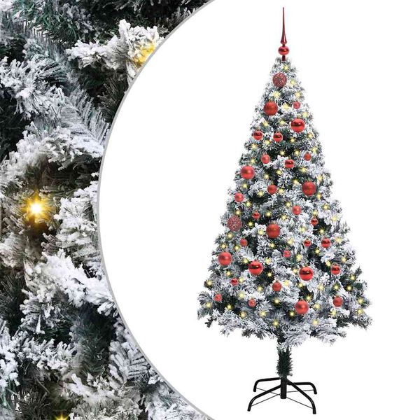 vidaXL Sapin de Noël artificiel Blanc 150 cm PVC, Acier et Plastique