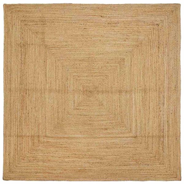 vidaXL Tapis de zone Beige 240 x 240 cm Jute