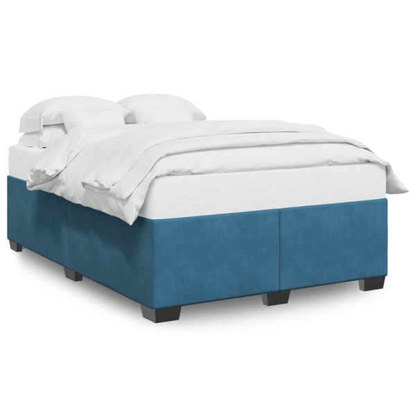 vidaXL Cadre de lit sans matelas bleu 140x200 cm velours