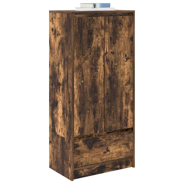 vidaXL Armoire avec tiroir ch&ecirc;ne fum&eacute; 55,5x34x119,5 cm bois ing&eacute;nierie