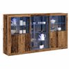 vidaXL Buffet LED Bois ancien 181,5 x 37 x 100 cm Bois d'ing&eacute;nierie