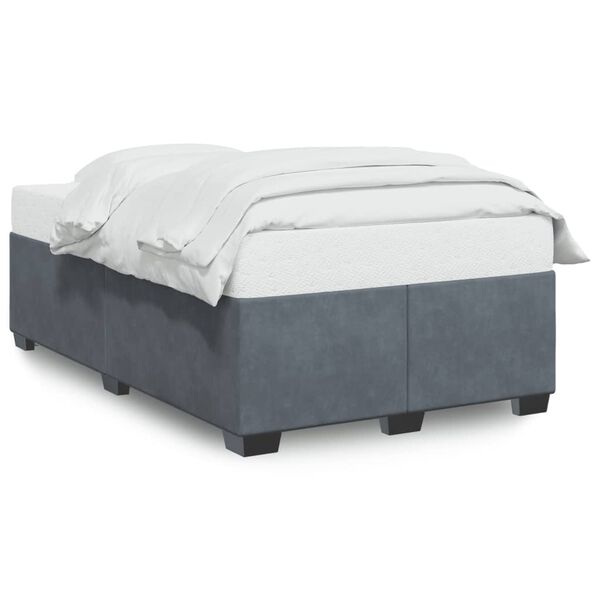 vidaXL Cadre de lit sans matelas gris fonc&eacute; 120x190 cm velours