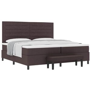 vidaXL Lit &agrave; ressorts avec matelas Marron fonc&eacute; 200 x 200 cm tissu