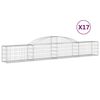 vidaXL Paniers &agrave; gabions arqu&eacute;s 17 pcs 300x30x40/60 cm fer galvanis&eacute;