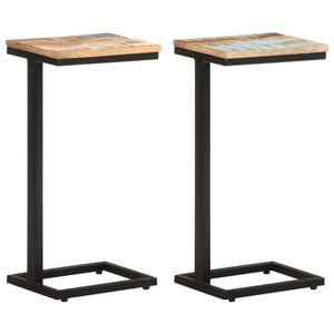 vidaXL Tables d'appoint 2 pcs 31,5x24,5x64,5 cm Bois de r&eacute;cup&eacute;ration