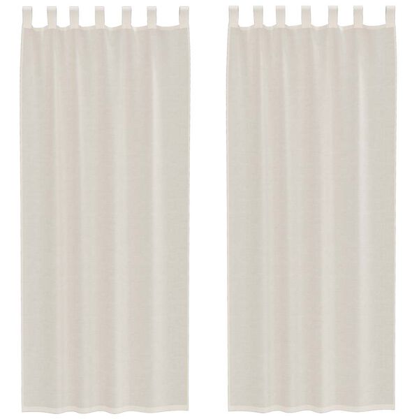 vidaXL Rideaux en voile avec passants 2 pcs crème