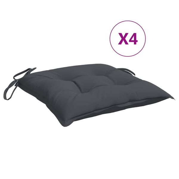 vidaXL Coussins de chaise lot de 4 anthracite 40x40x7 cm tissu oxford