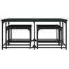 vidaXL Tables basses gigognes 5 pcs noir bois d'ing&eacute;nierie