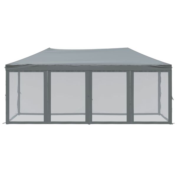 vidaXL Tente de réception pliable avec parois Anthracite 3x6 m