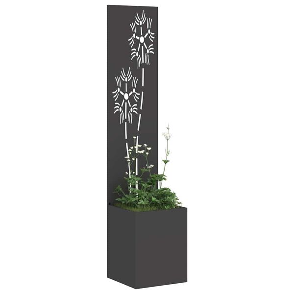 vidaXL &Eacute;cran de confidentialit&eacute; de jardin Floral Noir 32 x 150 cm