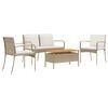 vidaXL Ensemble de jardin Beige polyrotin