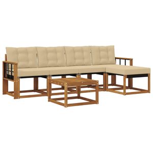 vidaXL Ensemble de canap&eacute;s d'ext&eacute;rieur 6 pcs Naturel et Beige
